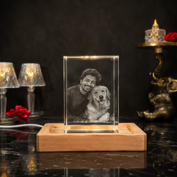 Personalised 3D Crystal with LED base