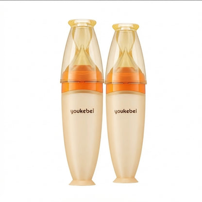 Silicone Baby Food Feeder Bottle with Spoon - 120ML BPA-Free  (Pack of 2)