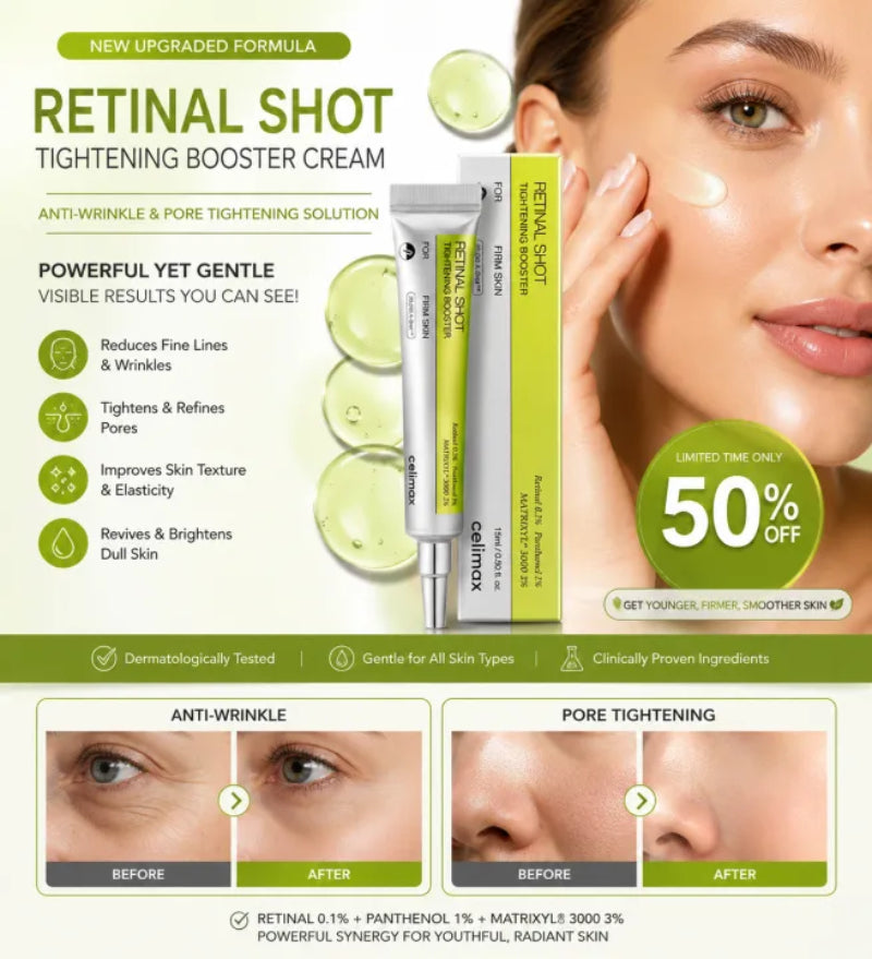 Celimax Retinol Shot Tightening Booster – Powerful Anti-Aging Serum for Firmer, Youthful Skin