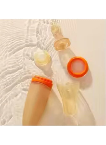 Silicone Baby Food Feeder Bottle with Spoon - 120ML BPA-Free  (Pack of 2)