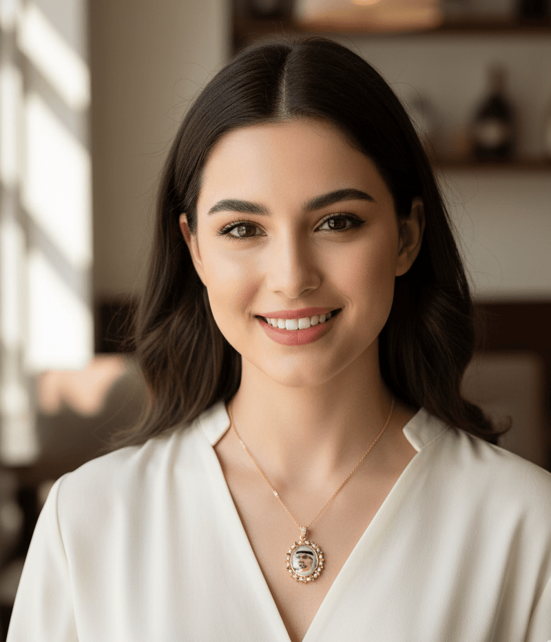 Royal Pearl Custom Photo Necklace