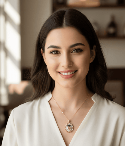 Royal Pearl Custom Photo Necklace